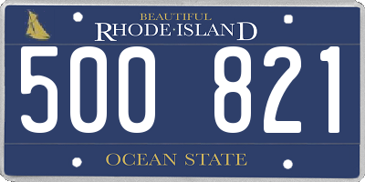 RI license plate 500821