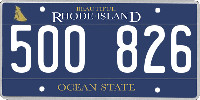 RI license plate 500826