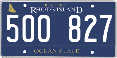 RI license plate 500827
