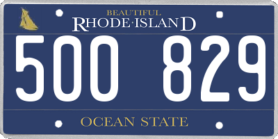 RI license plate 500829