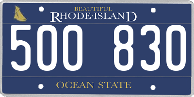 RI license plate 500830