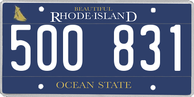 RI license plate 500831
