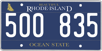 RI license plate 500835