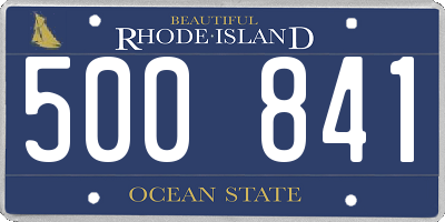 RI license plate 500841