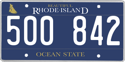 RI license plate 500842