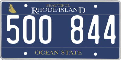 RI license plate 500844