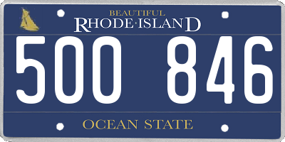 RI license plate 500846
