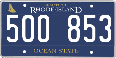 RI license plate 500853