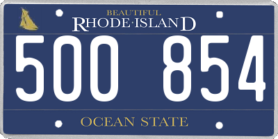 RI license plate 500854