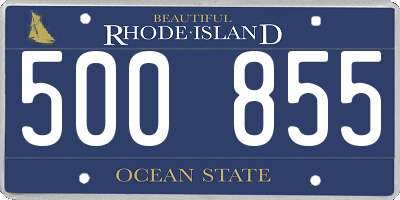 RI license plate 500855
