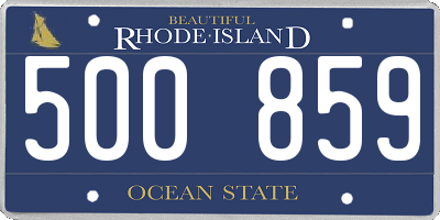 RI license plate 500859
