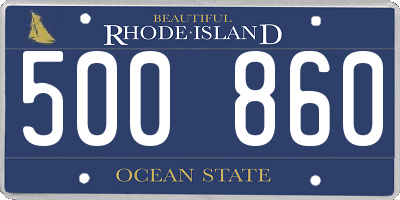 RI license plate 500860