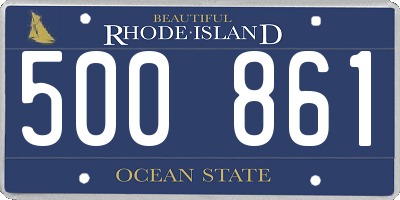 RI license plate 500861