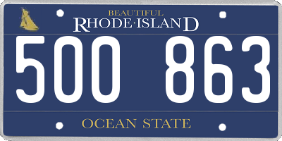 RI license plate 500863