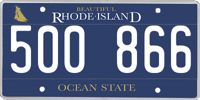RI license plate 500866