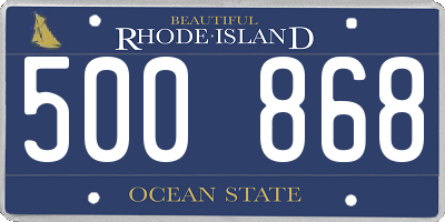 RI license plate 500868