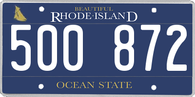 RI license plate 500872