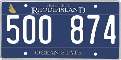 RI license plate 500874