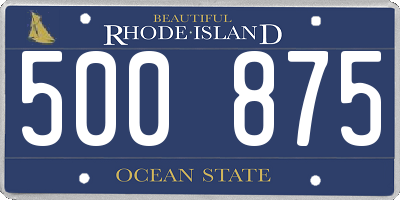 RI license plate 500875