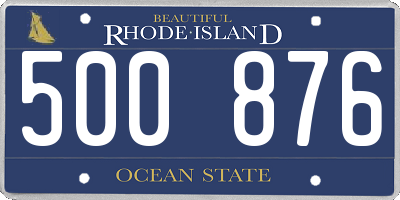 RI license plate 500876