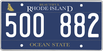 RI license plate 500882