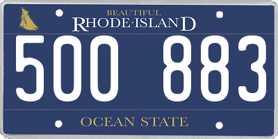 RI license plate 500883