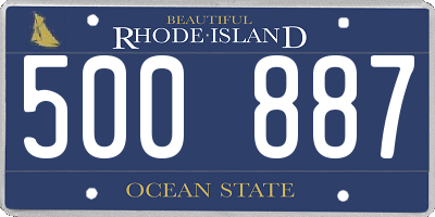 RI license plate 500887