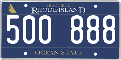 RI license plate 500888