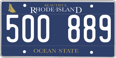 RI license plate 500889