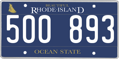 RI license plate 500893