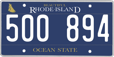 RI license plate 500894
