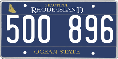 RI license plate 500896