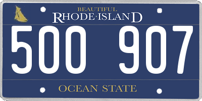 RI license plate 500907