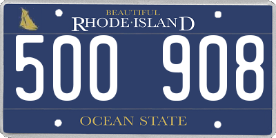 RI license plate 500908