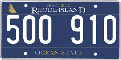 RI license plate 500910