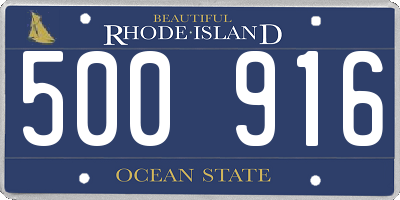 RI license plate 500916