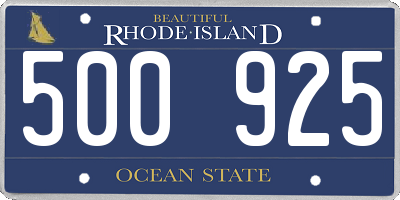 RI license plate 500925