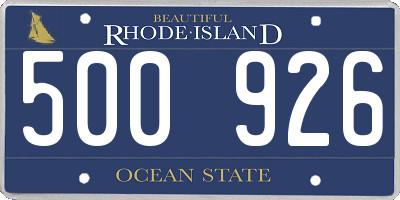 RI license plate 500926