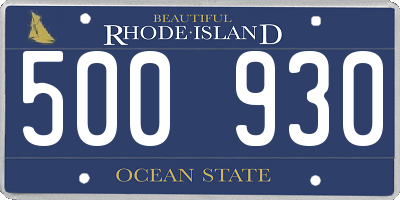 RI license plate 500930