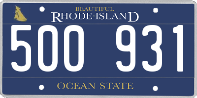 RI license plate 500931