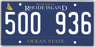 RI license plate 500936