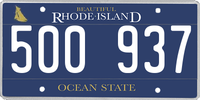 RI license plate 500937