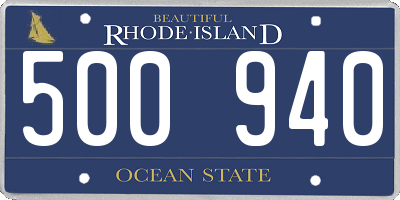 RI license plate 500940
