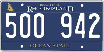 RI license plate 500942