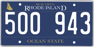 RI license plate 500943