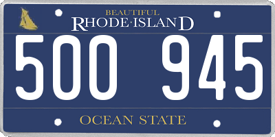 RI license plate 500945