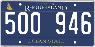 RI license plate 500946