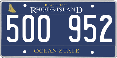 RI license plate 500952