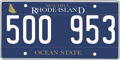 RI license plate 500953