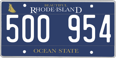 RI license plate 500954